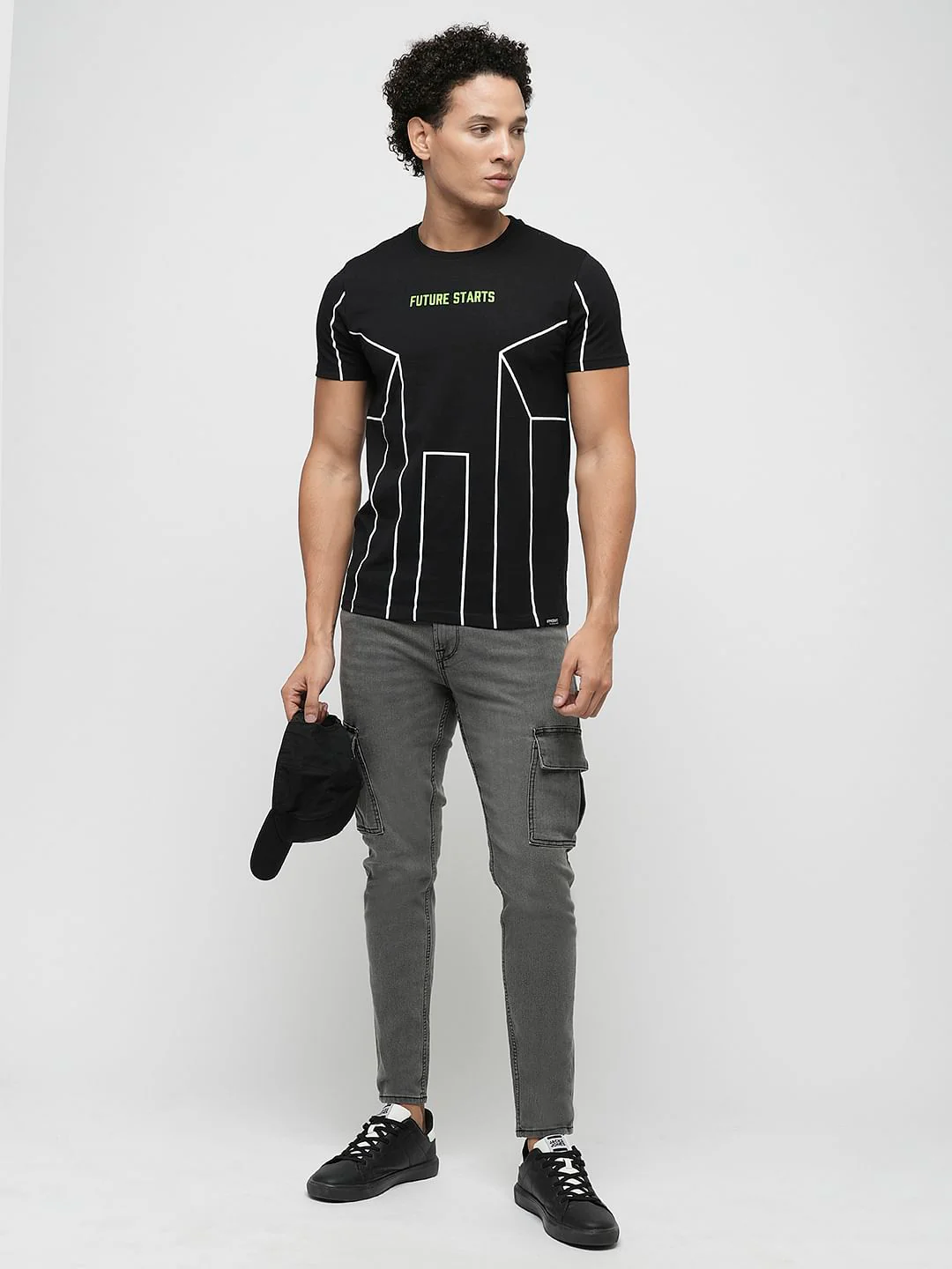 PRODUKT by JACK&JONES Black Printed Crew Neck T-shirt - Image 5