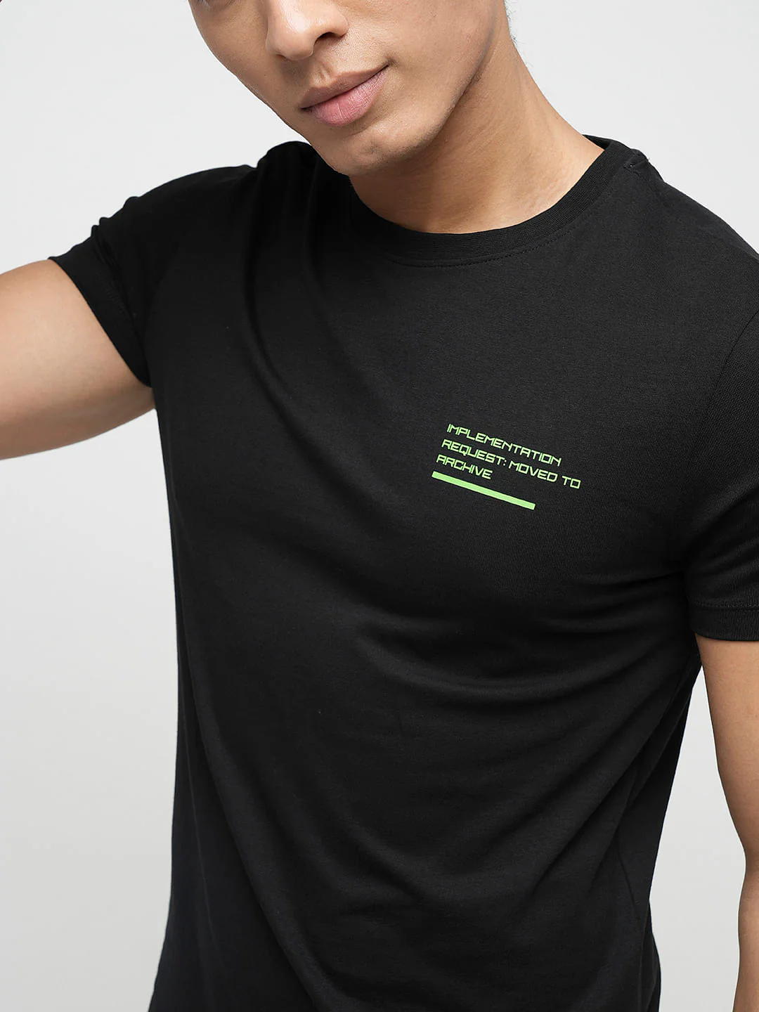 PRODUKT by JACK&JONES Black Printed Crew Neck T-shirt - Image 6