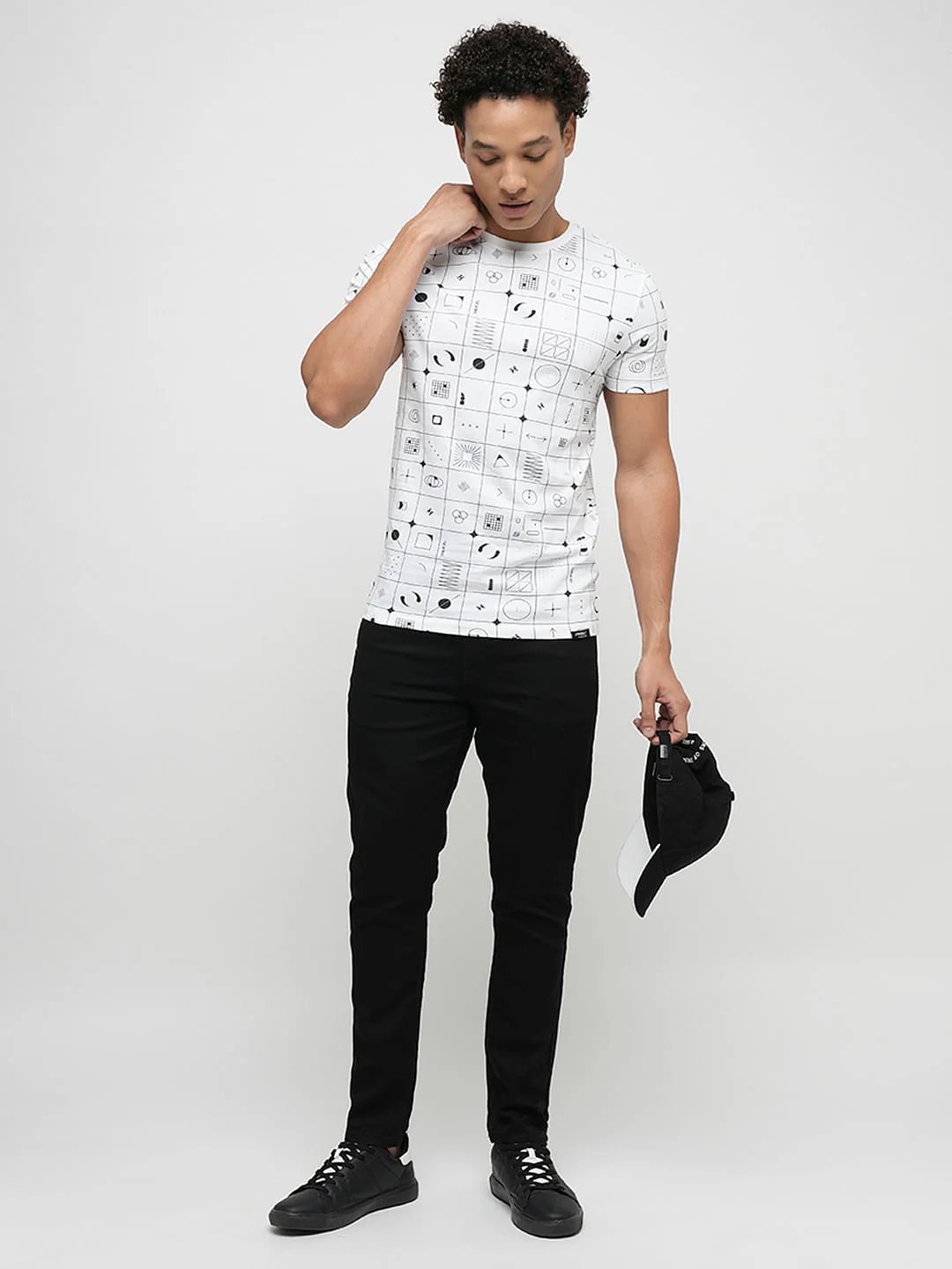 PRODUKT by JACK&JONES White Printed Crew Neck T-shirt - Image 5