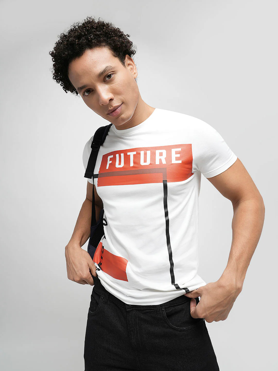 PRODUKT by JACK&JONES White Printed Crew Neck T-shirt