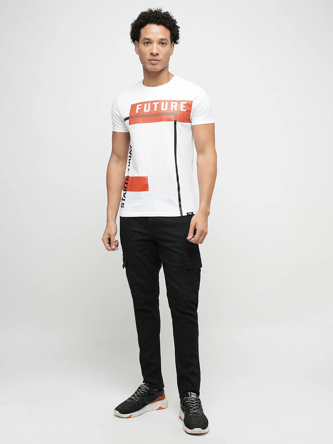 PRODUKT by JACK&JONES White Printed Crew Neck T-shirt - Image 5