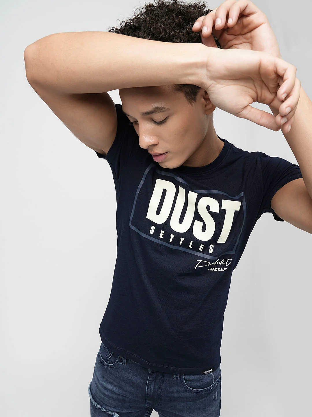 PRODUKT by JACK&JONES Blue Printed Crew Neck T-shirt