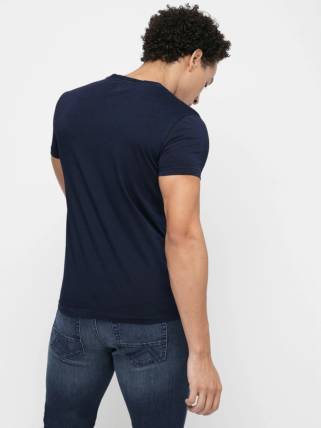 PRODUKT by JACK&JONES Blue Printed Crew Neck T-shirt - Image 4