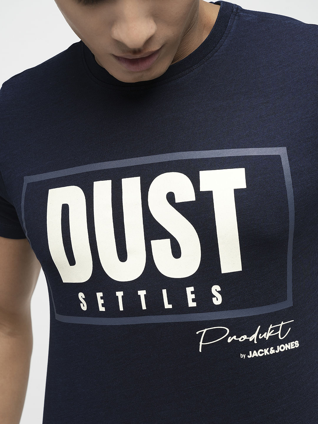 PRODUKT by JACK&JONES Blue Printed Crew Neck T-shirt - Image 6
