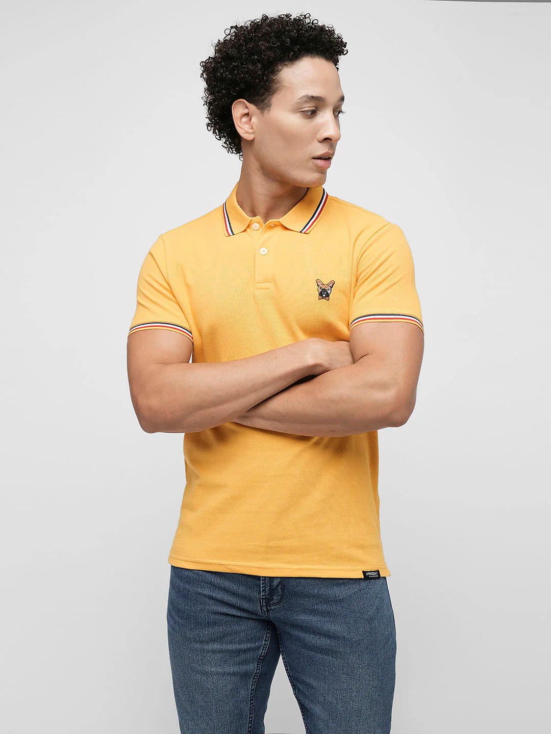 PRODUKT by JACK&JONES Yellow Contrast Tipping Polo - Image 2
