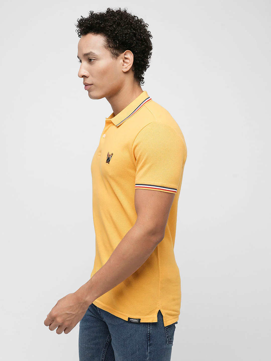 PRODUKT by JACK&JONES Yellow Contrast Tipping Polo - Image 3