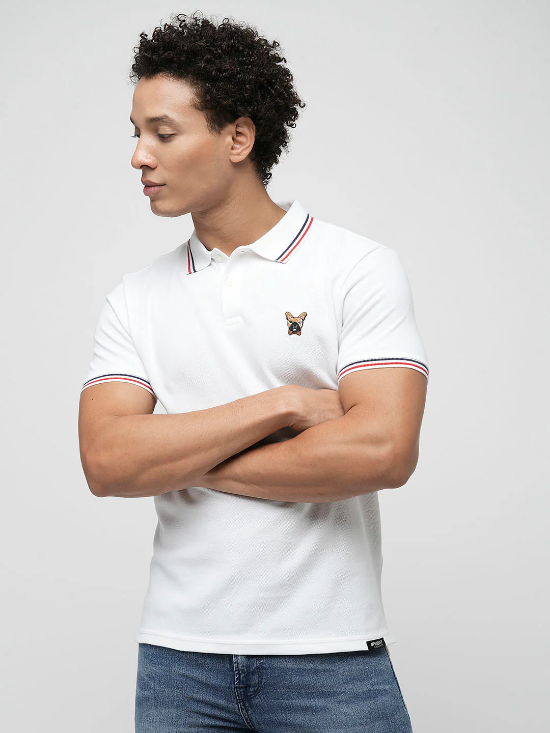 PRODUKT by JACK&JONES White Contrast Tipping Polo - Image 2