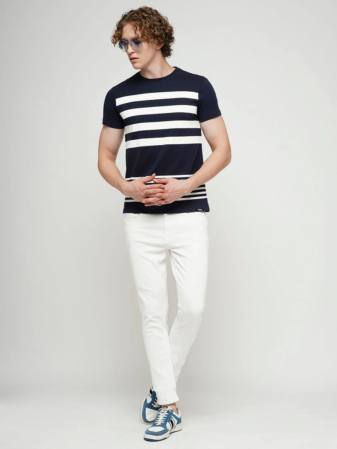 PRODUKT by JACK&JONES Blue Printed Crew Neck T-shirt - Image 5