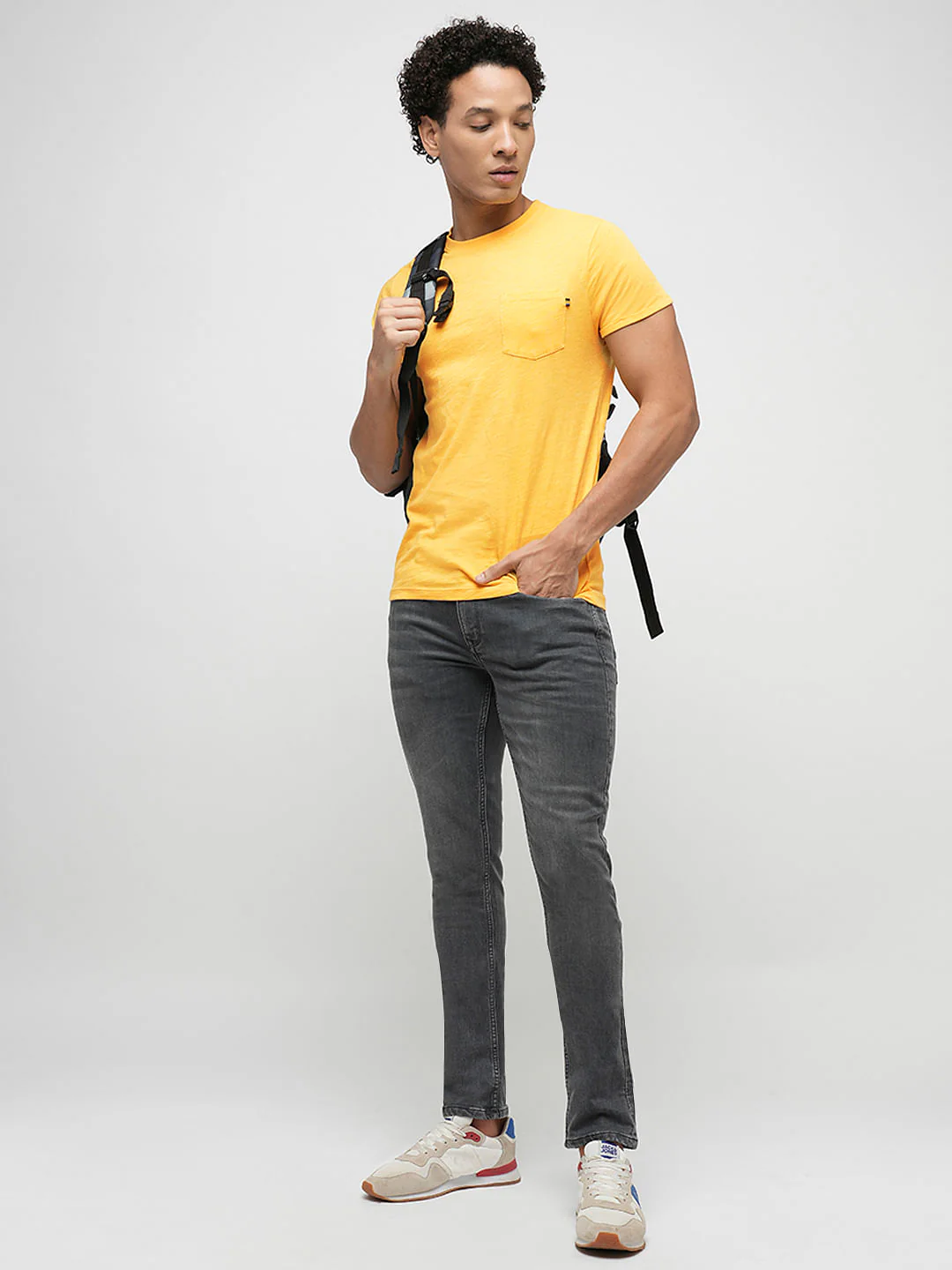 PRODUKT by JACK&JONES Yellow Chest Pocket Crew Neck T-shirt - Image 5