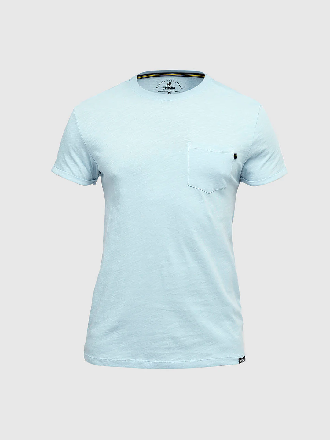 PRODUKT by JACK&JONES Light Blue Cotton Crew Neck T-shirt - Image 7
