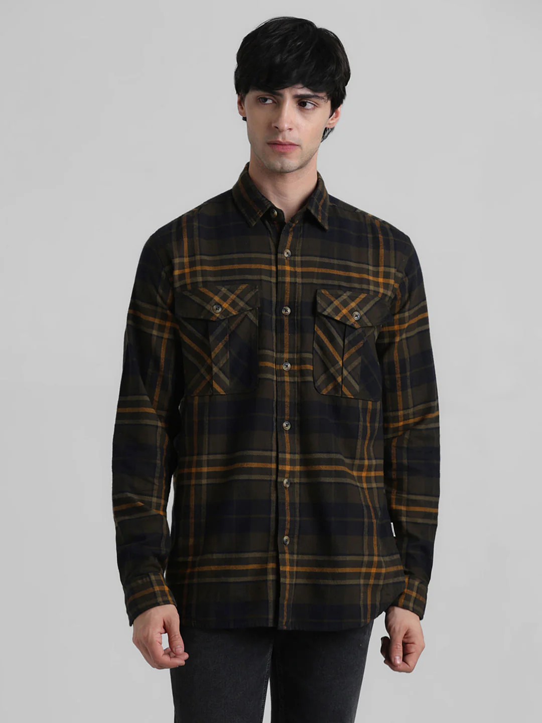 Green Check Print Shirt - Image 2