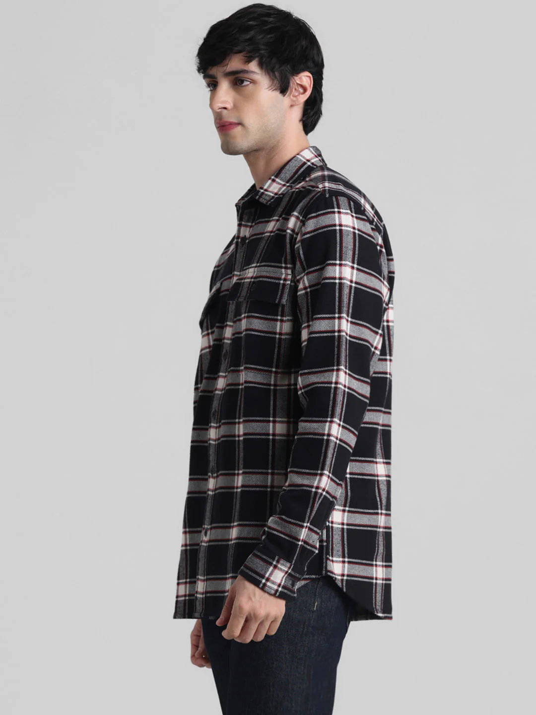 Black Check Print Full Sleeves Shirt - Image 3