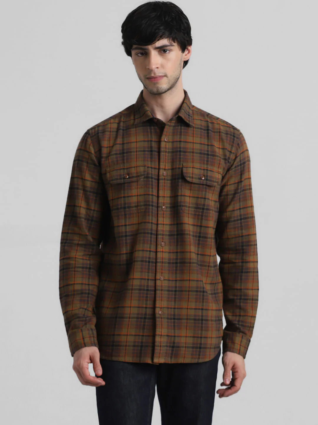 Green Check Print Full Sleeves Shirt - Image 2