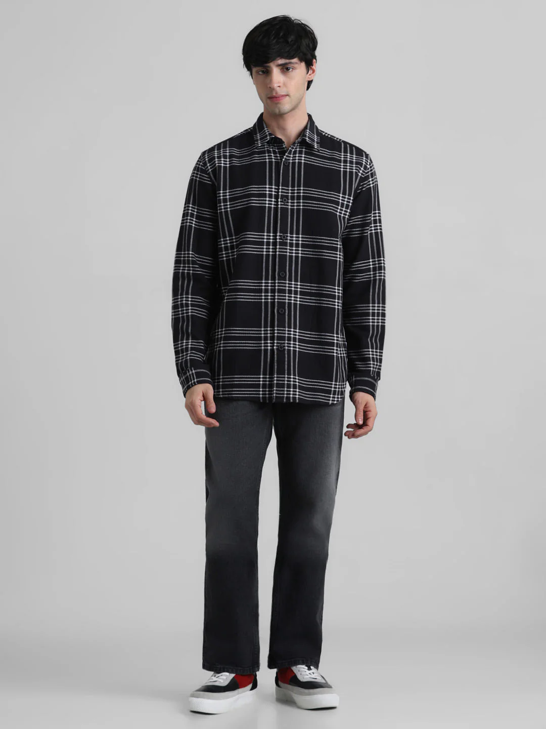 Black Check Print Full Sleeves Shirt - Image 6