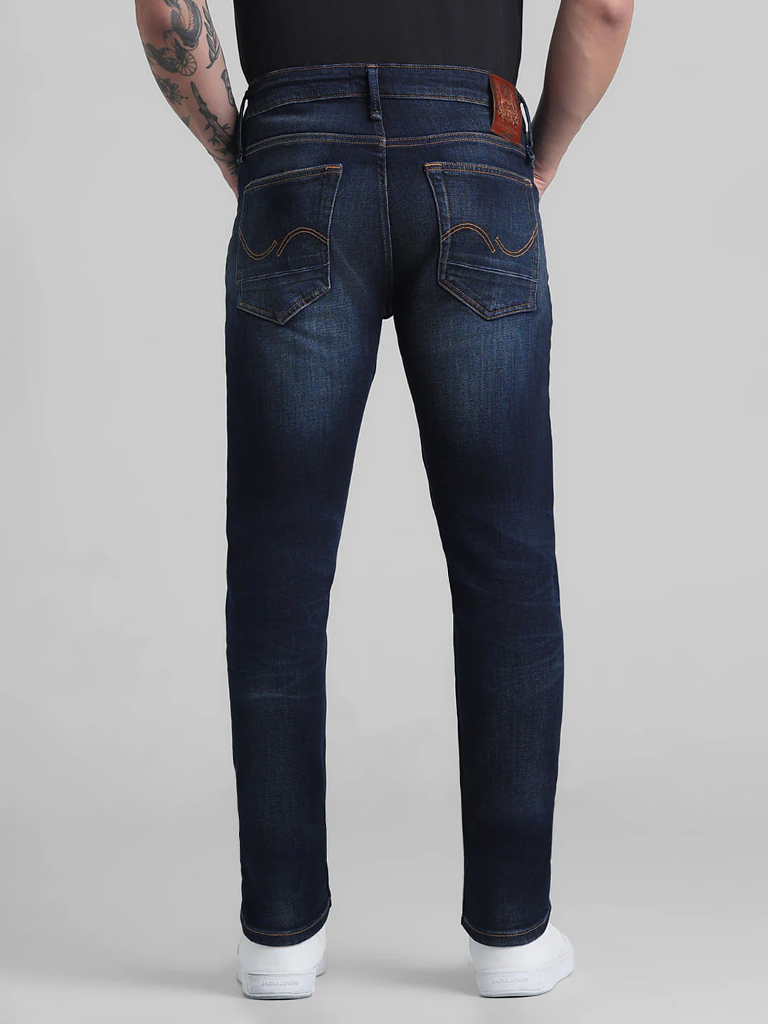 Dark Blue Low Rise Washed Ben Skinny Jeans - Image 3