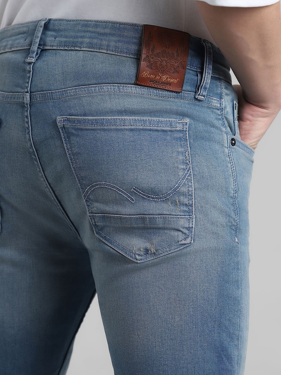 Blue Low Rise Washed Ben Skinny Jeans - Image 5