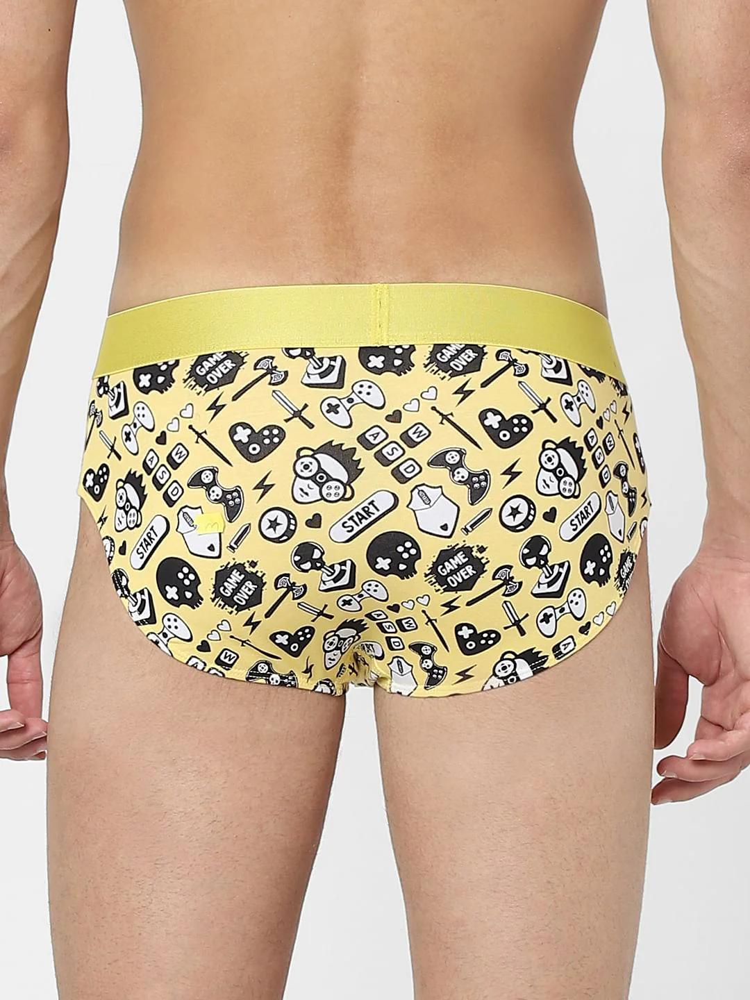 Yellow Graphic Print Briefs - Image 3