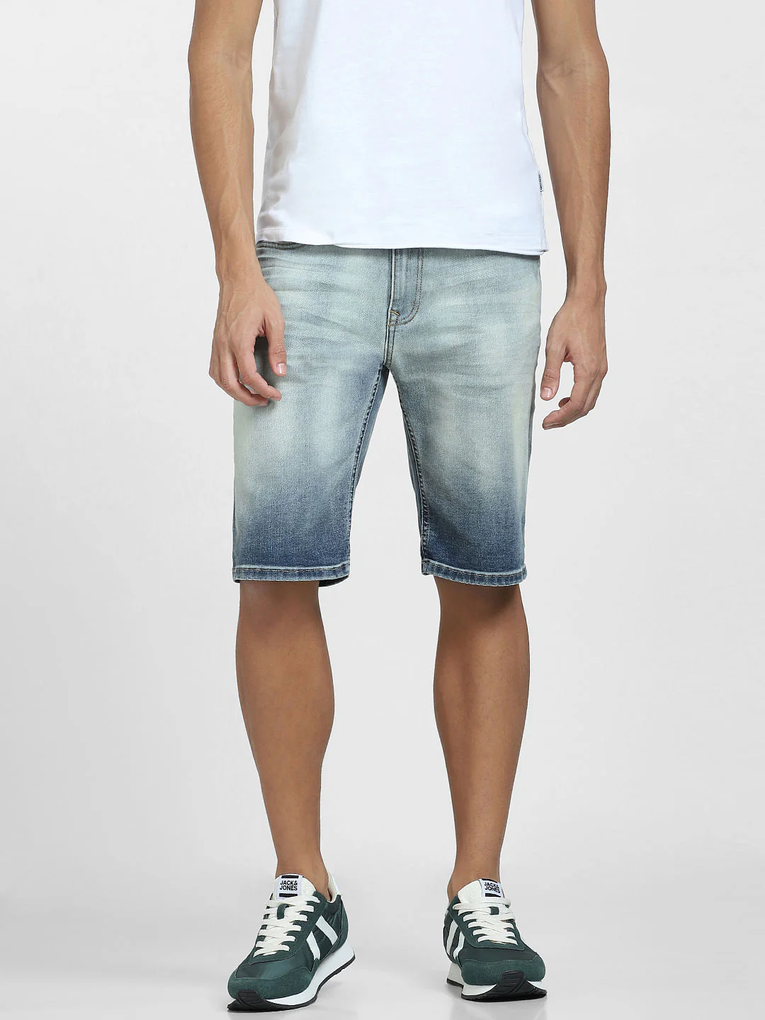B Blue Mid Rise Denim Shorts - Image 2