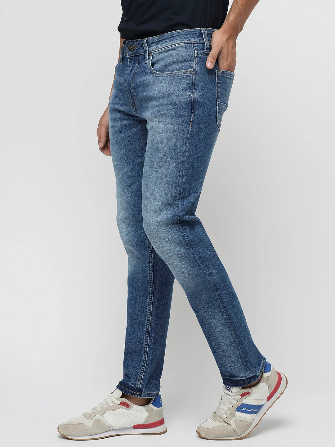 PRODUKT by JACK&JONES Blue Mid Rise Slim Jeans - Image 3
