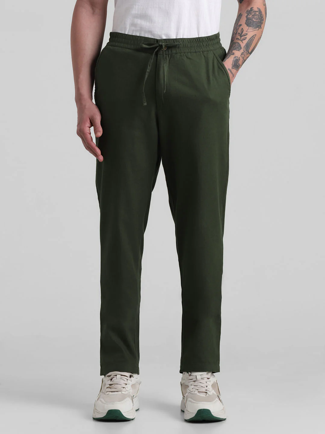 PRODUKT by JACK&JONES Dark Green Mid Rise Pants