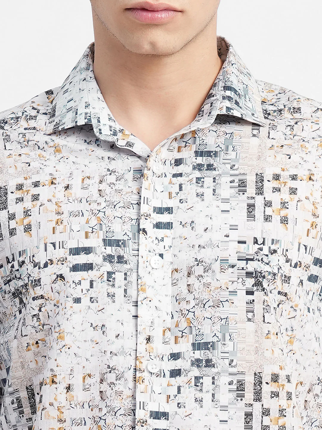 White Printed Full Sleeves Shirt - Image 5