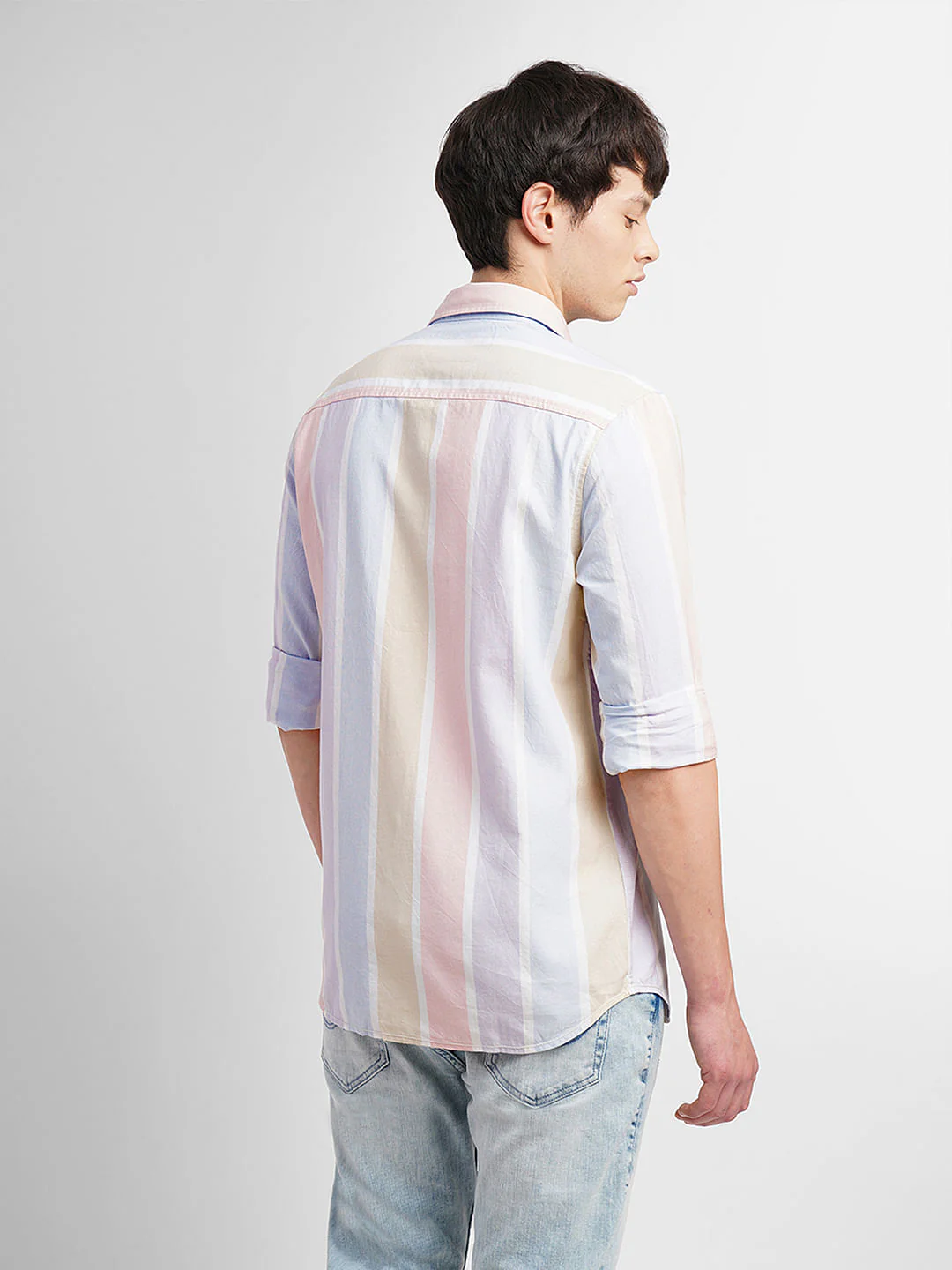 White Striped Full Sleeves Shirt - Image 4