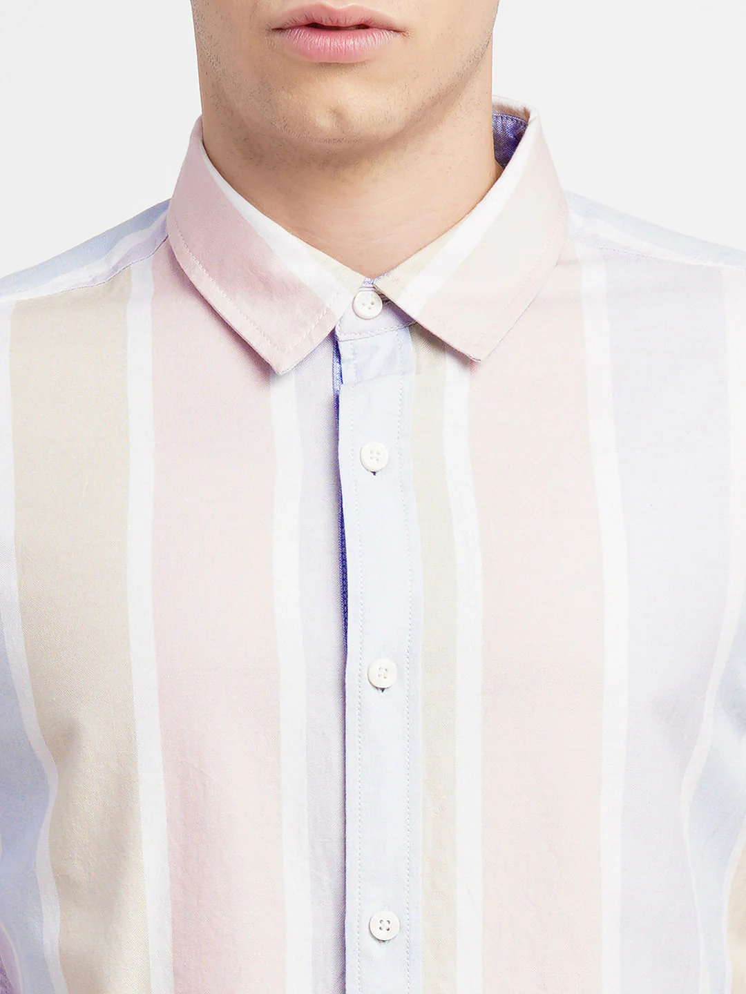 White Striped Full Sleeves Shirt - Image 5