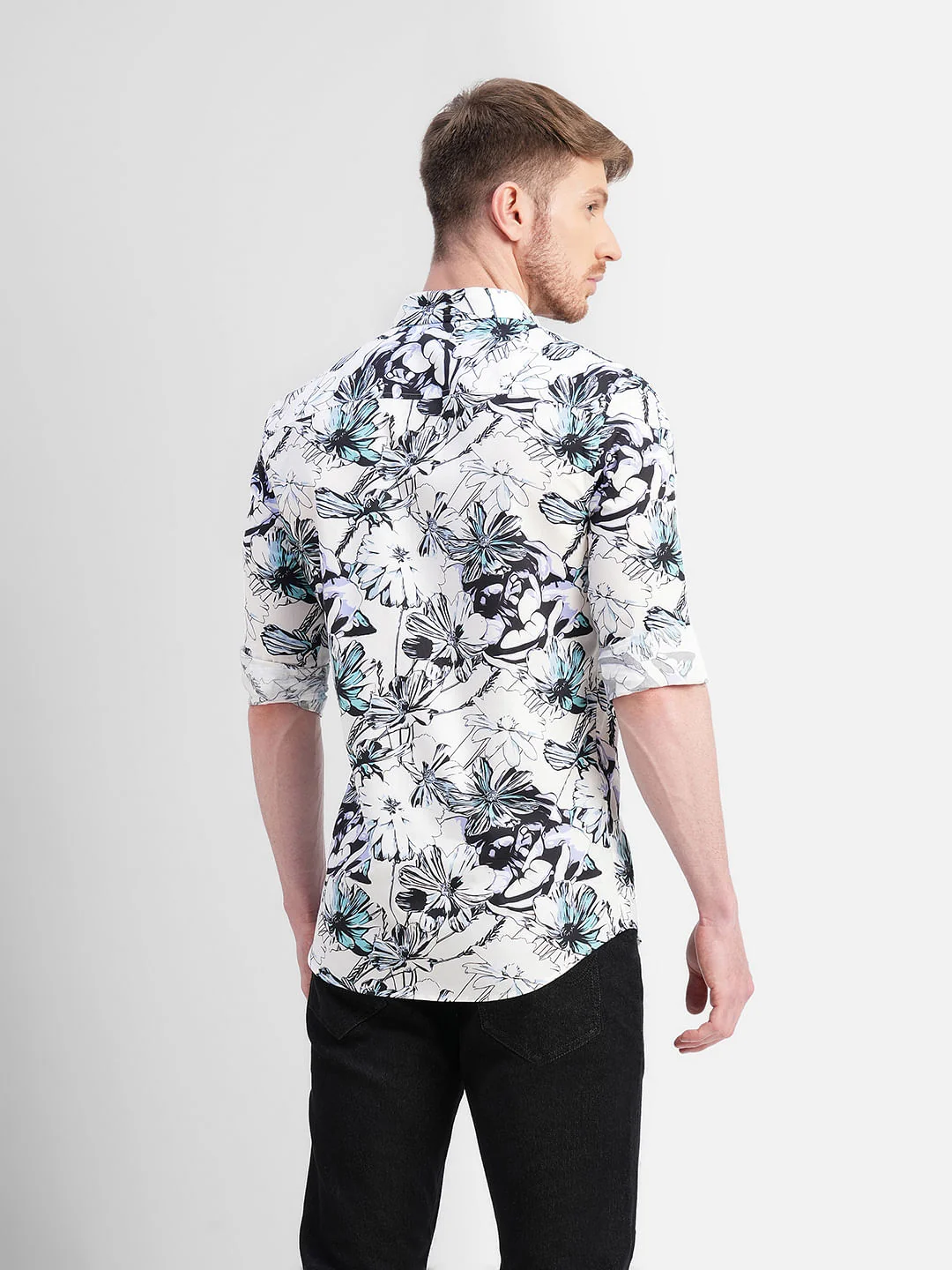 White Floral Full Sleeves Shirt - Image 4