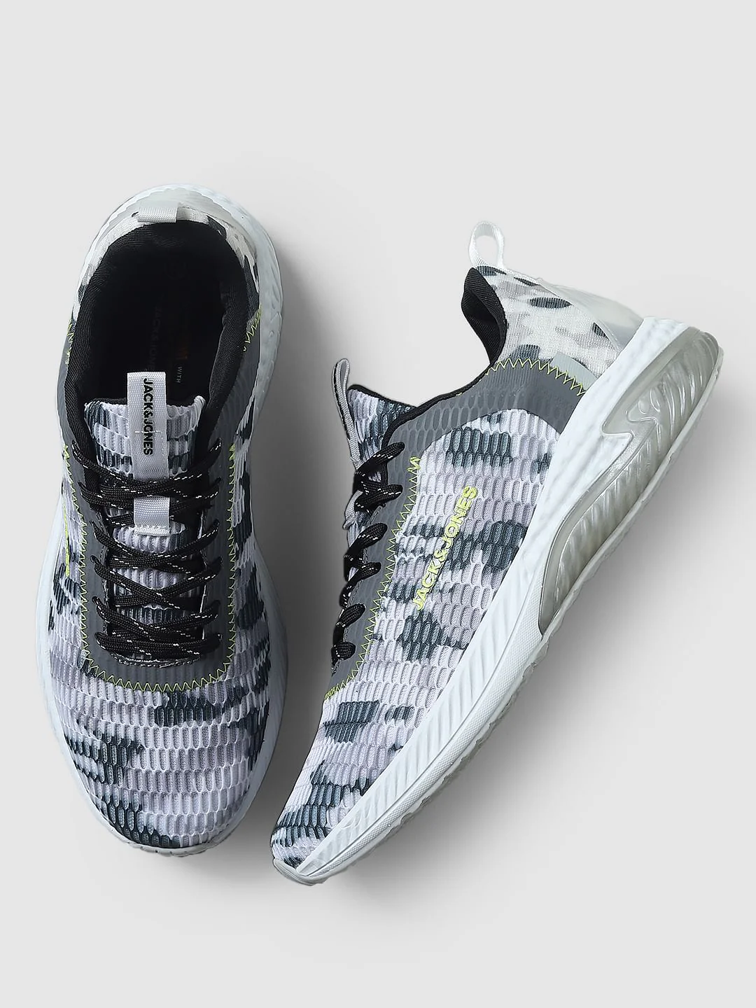 White Camo Print Mesh Sneakers - Image 2