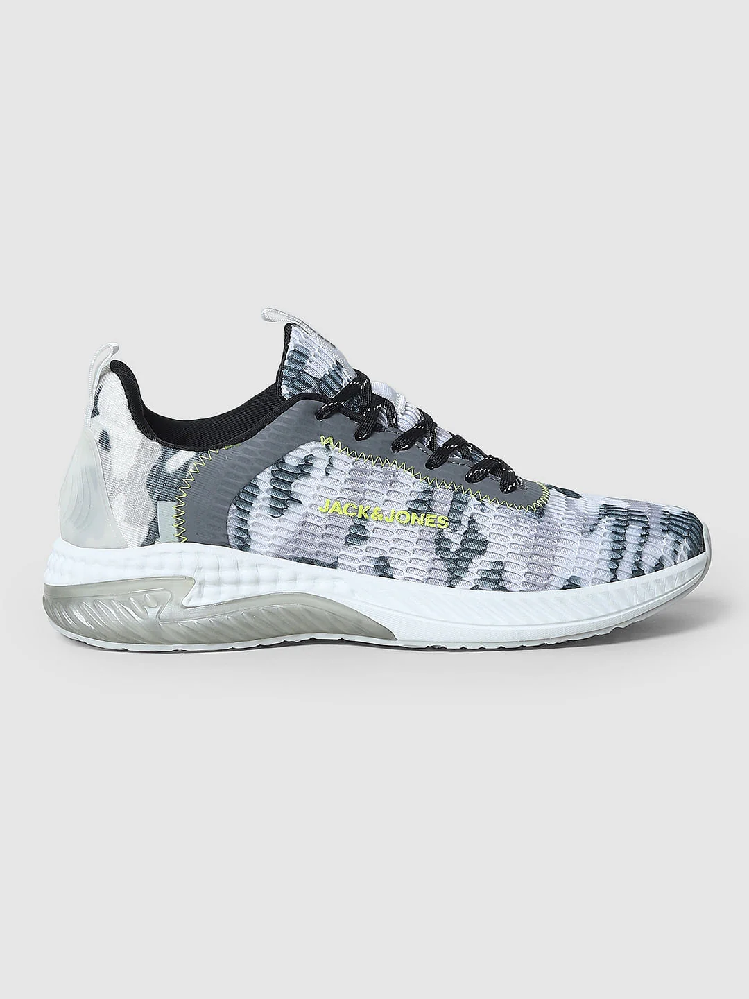 White Camo Print Mesh Sneakers - Image 3