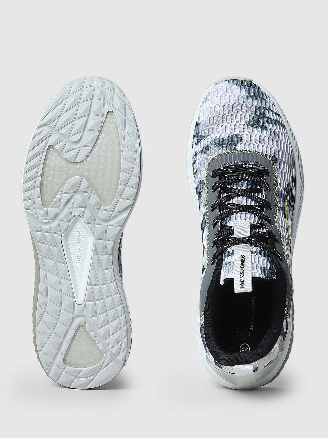 White Camo Print Mesh Sneakers - Image 5