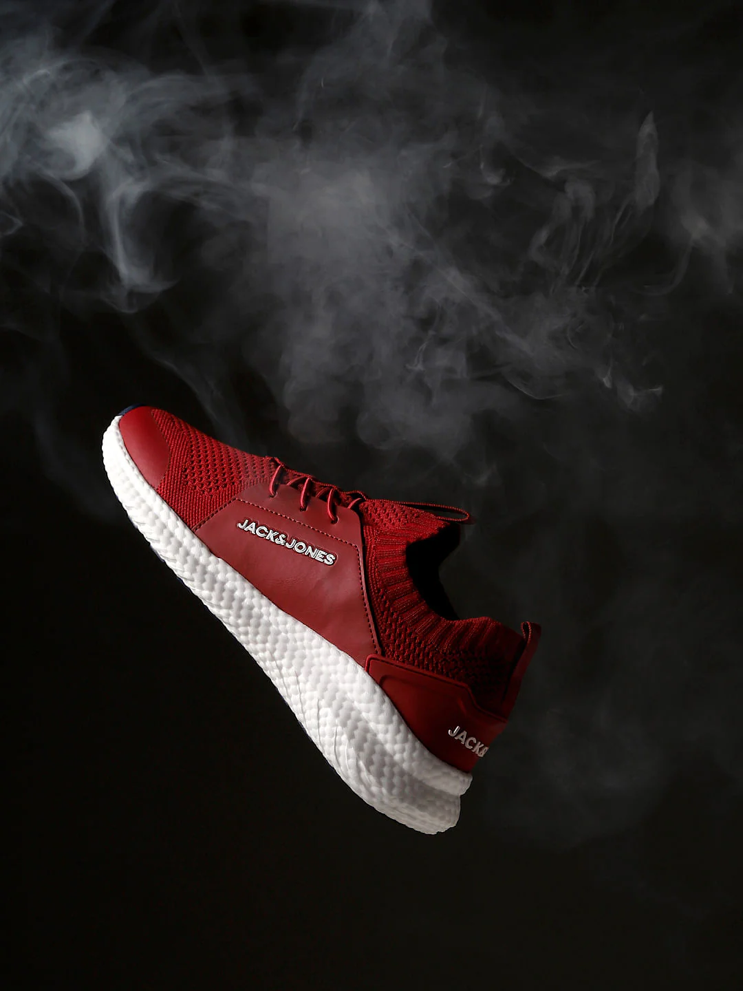 Dark Red Lace-up Sneakers