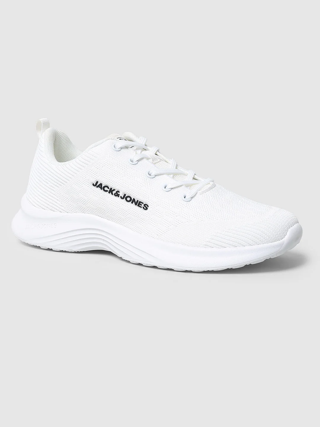 White Mesh Logo Print Sneakers - Image 4