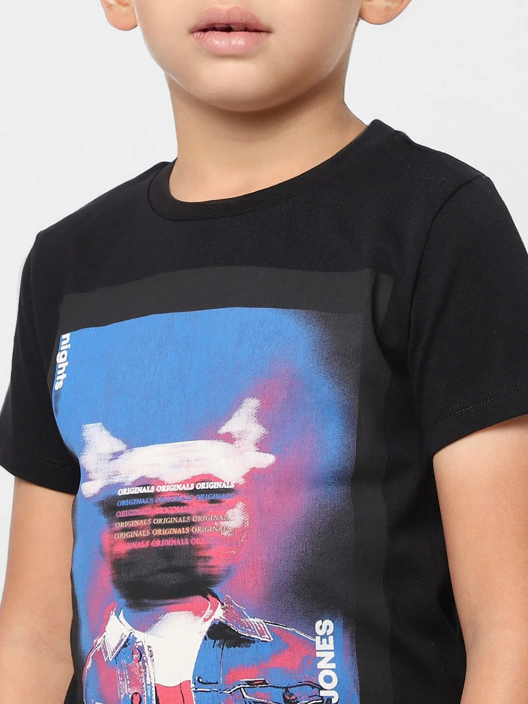 Boys Black Graphic Print Crew Neck T-shirt - Image 5