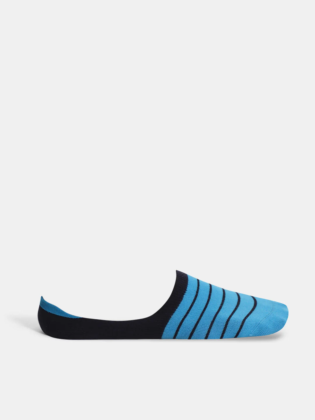 Pack of 3 Striped No-Show Socks - Black, Blue & Green - Image 3