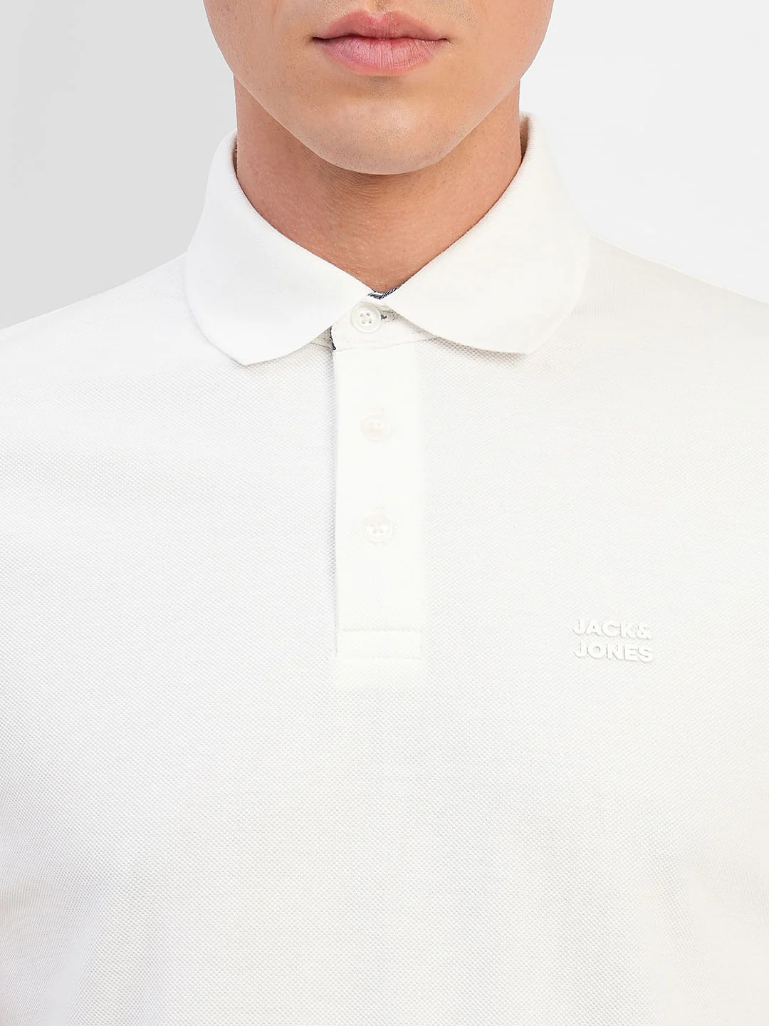 White Knitted Polo T-shirt - Image 5