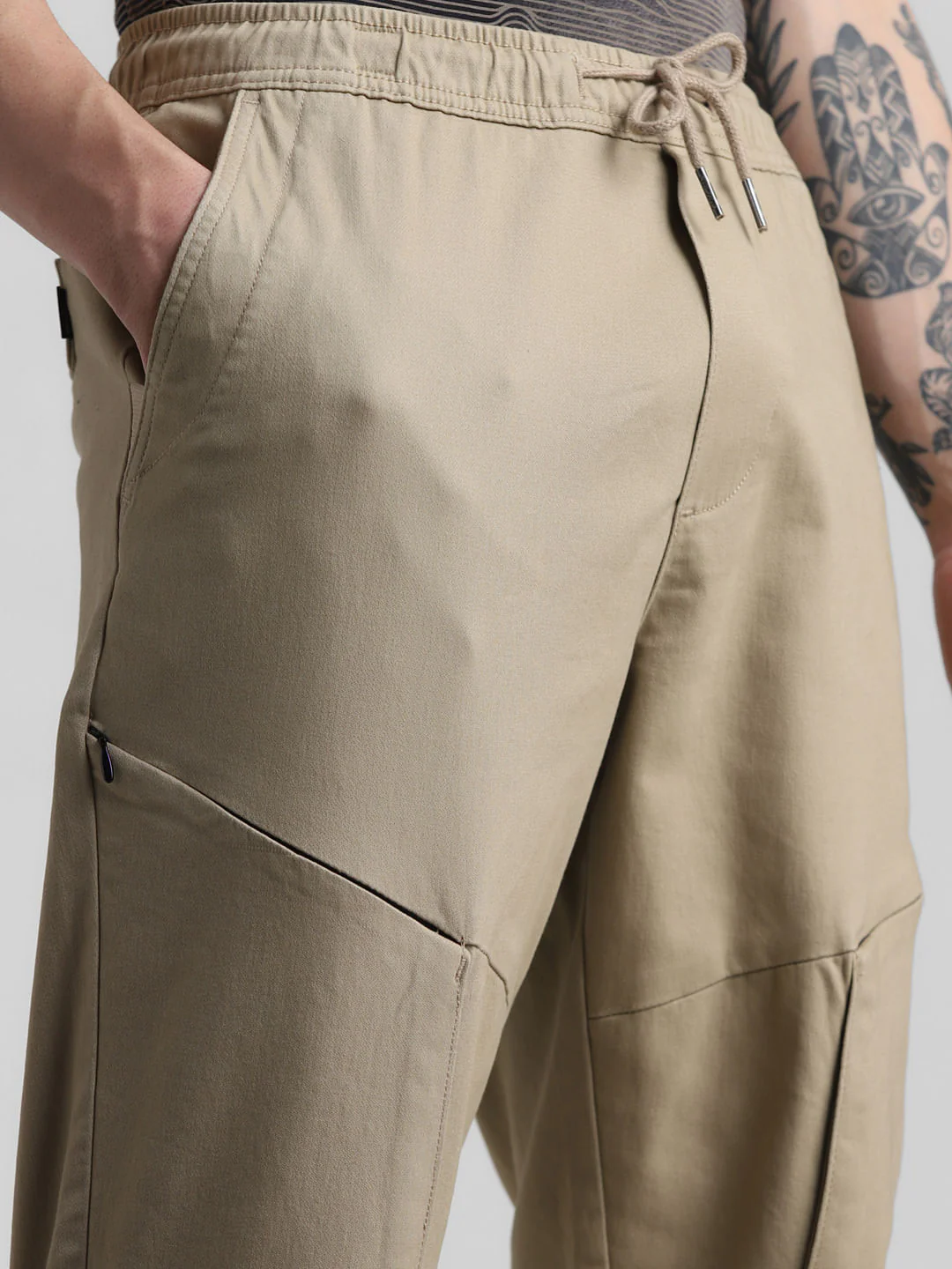 Khaki Slim Fit 6 Pocket Cargos - Image 4