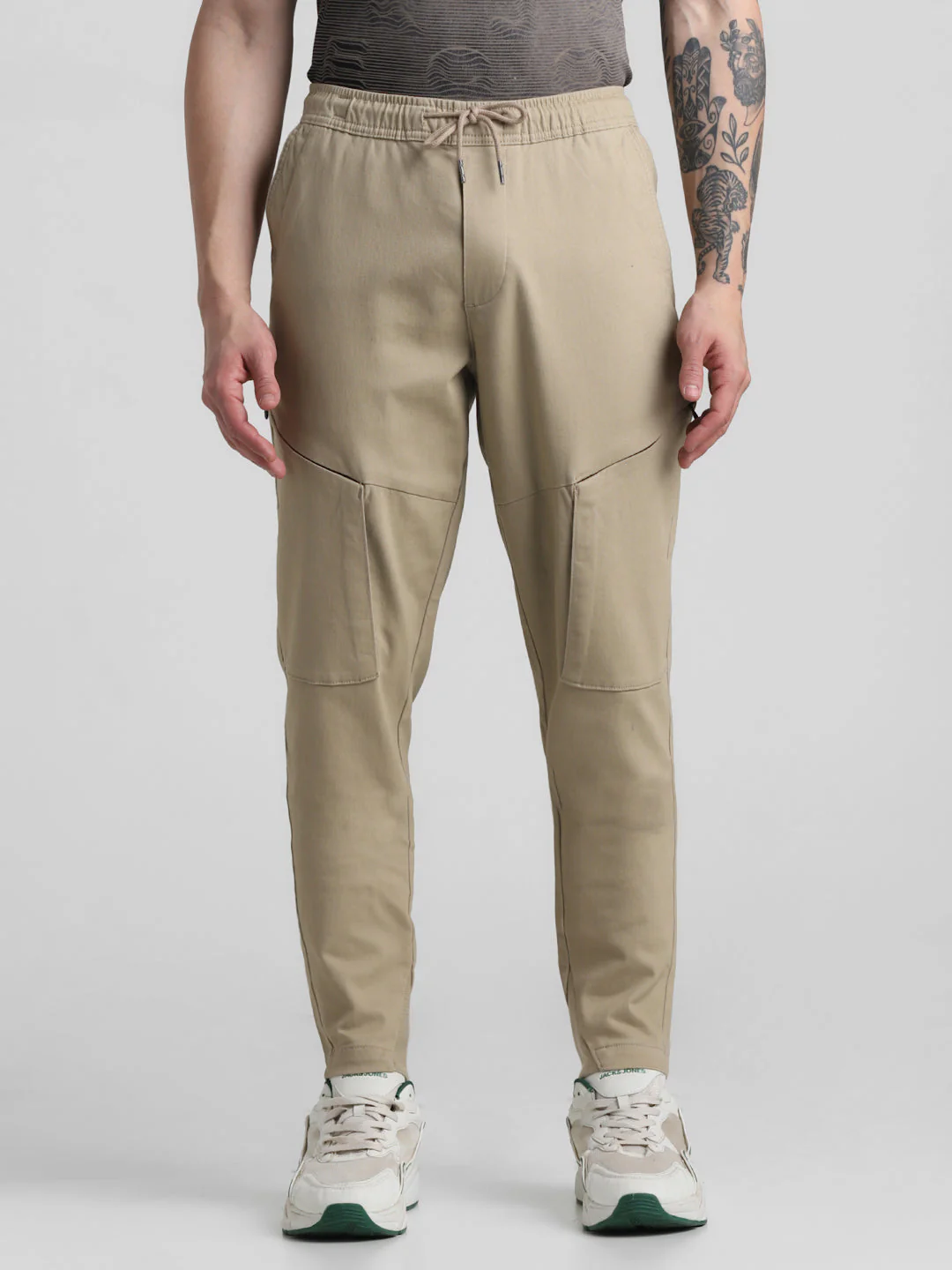 Khaki Slim Fit 6 Pocket Cargos - Image 7