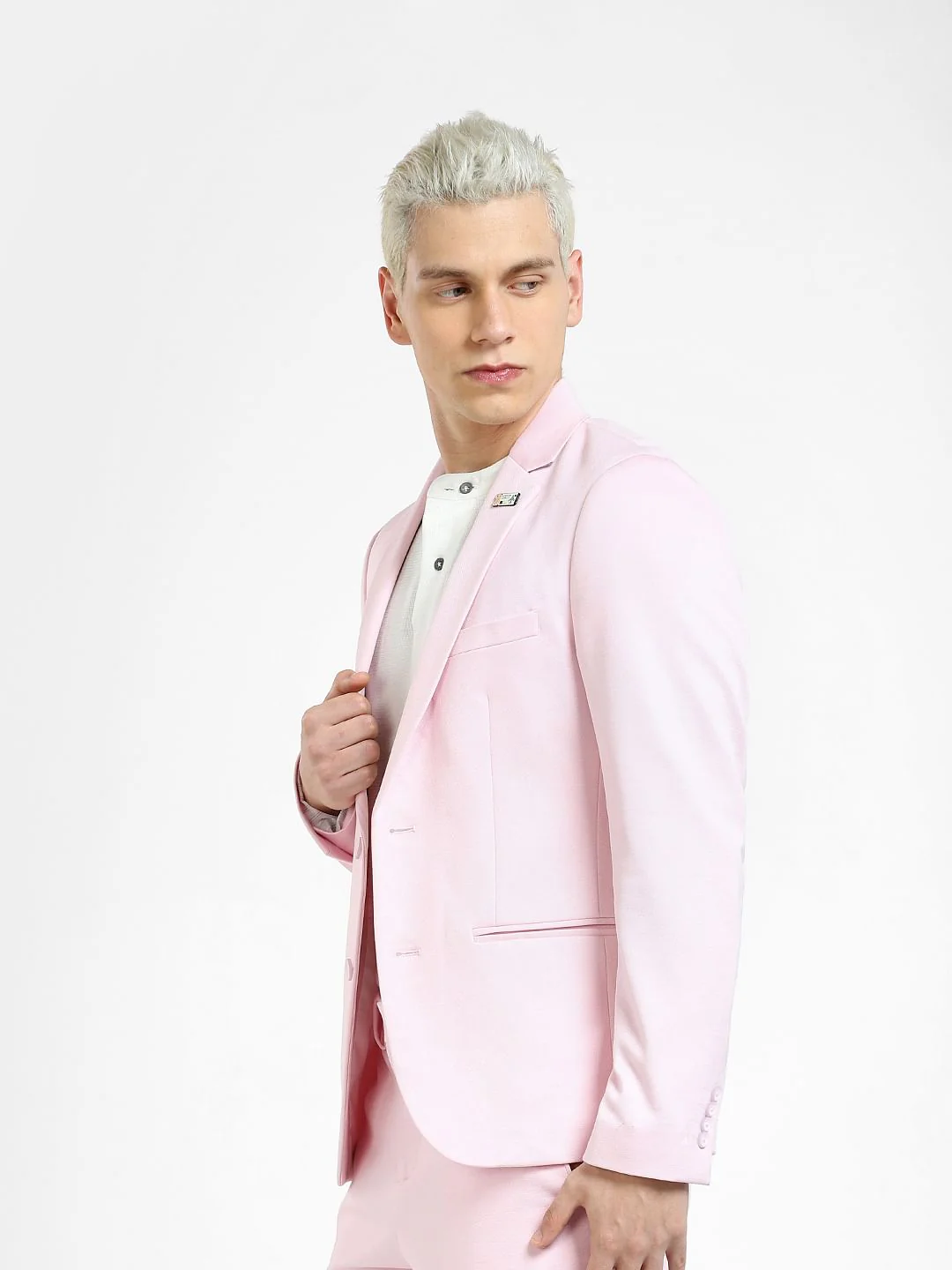 Pink Slim Fit Blazer - Image 3
