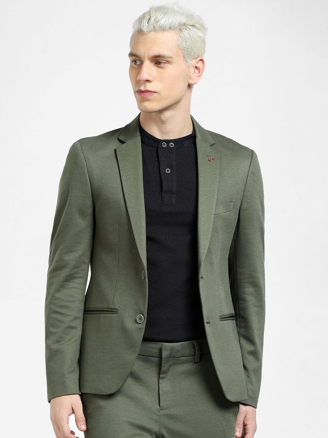 Green Slim Fit Blazer - Image 2