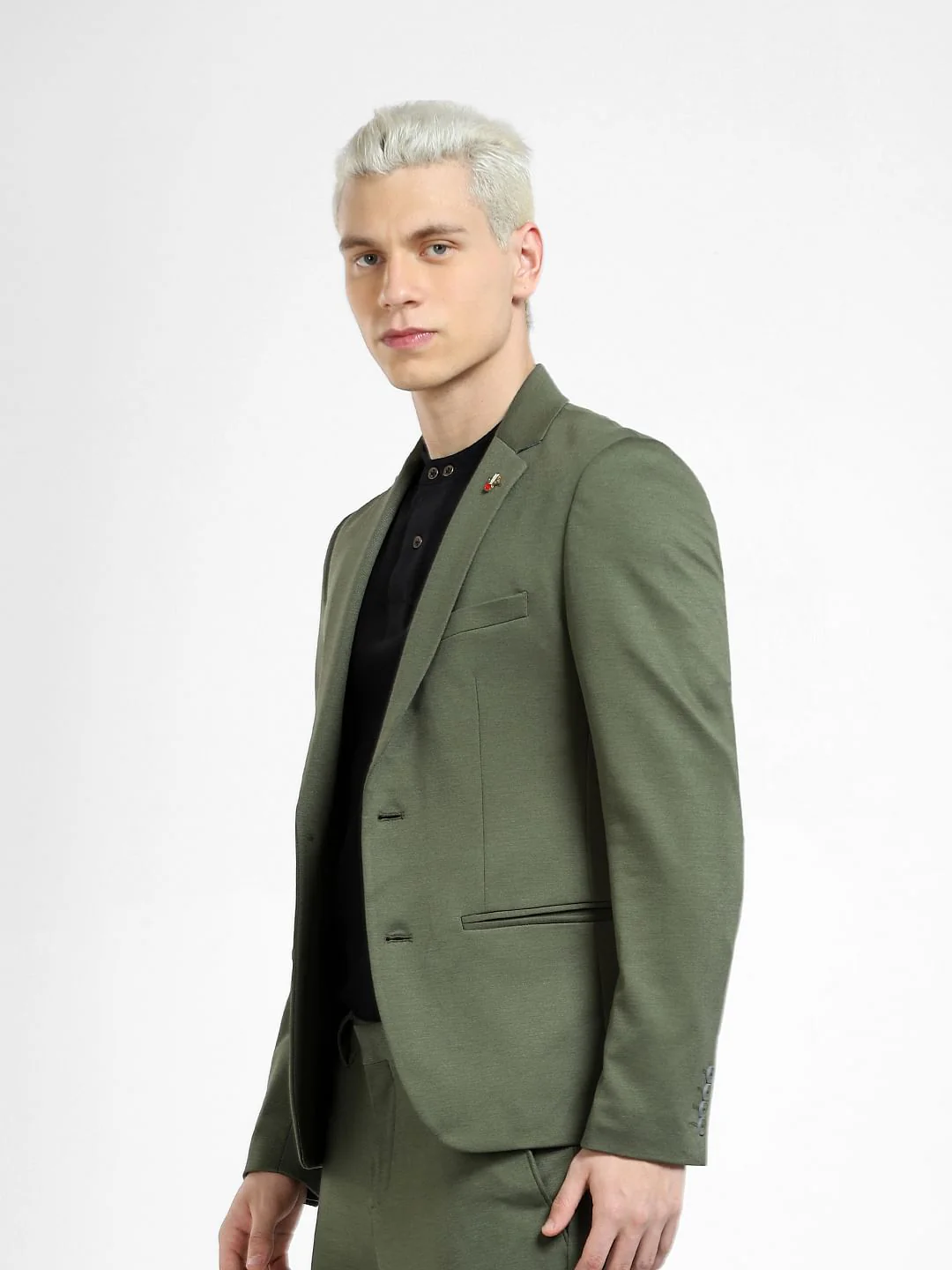Green Slim Fit Blazer - Image 3