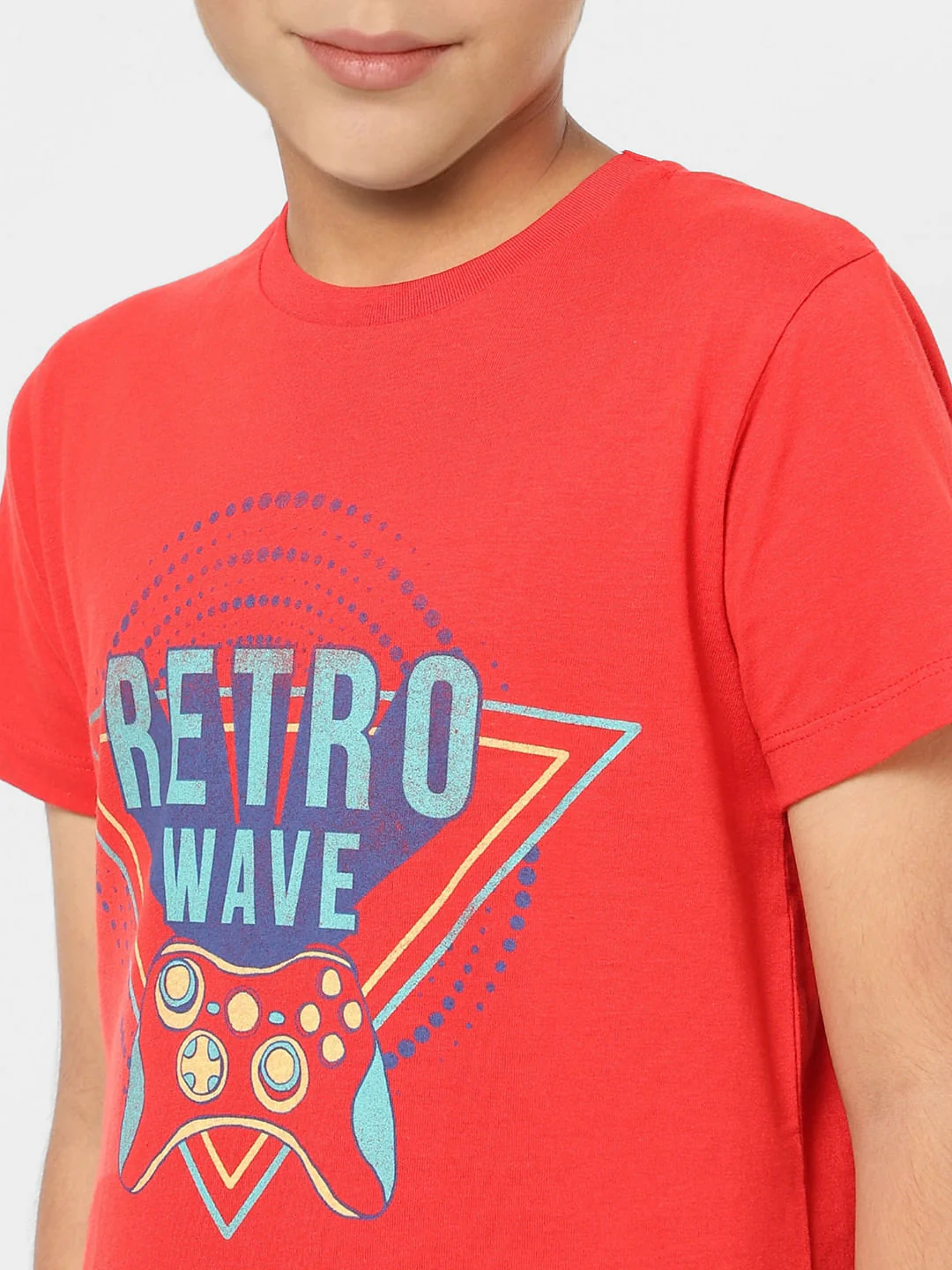 Boys Red Graphic Print Crew Neck T-shirt - Image 5