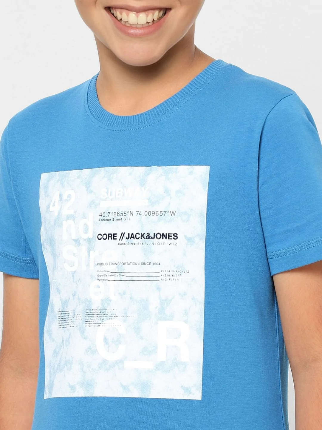 Boys Blue Graphic Print T-shirt - Image 5