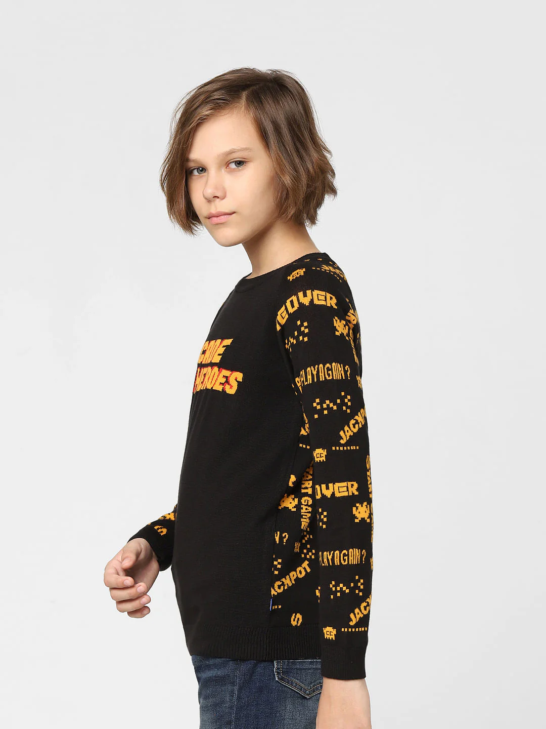 BOYS Black Graphic Print Pullover - Image 3