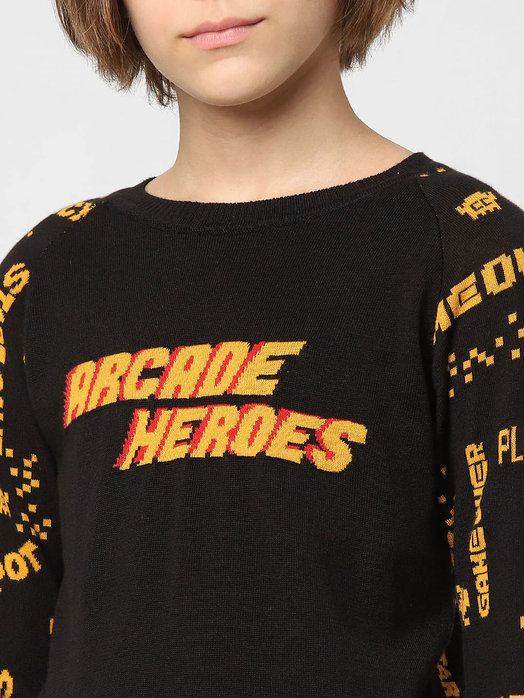 BOYS Black Graphic Print Pullover - Image 5