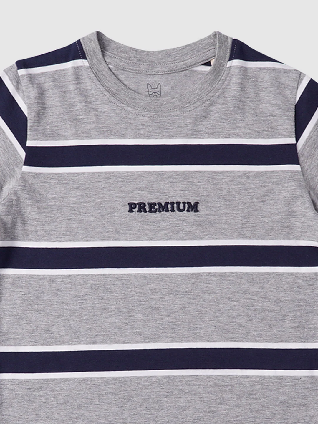 Boys Grey Striped Crew Neck T-shirt - Image 3