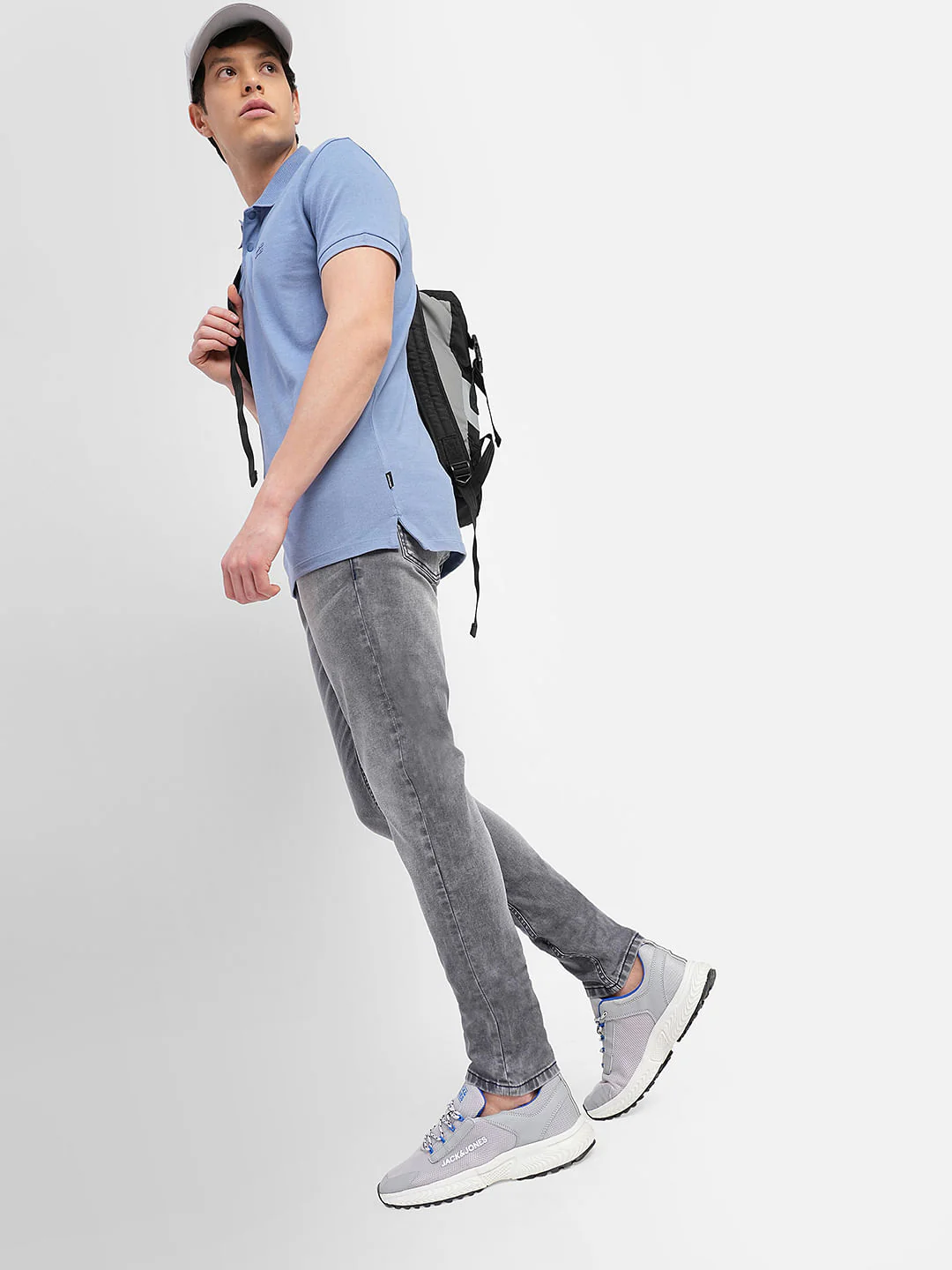Grey Low Rise Washed Ben Skinny Jeans