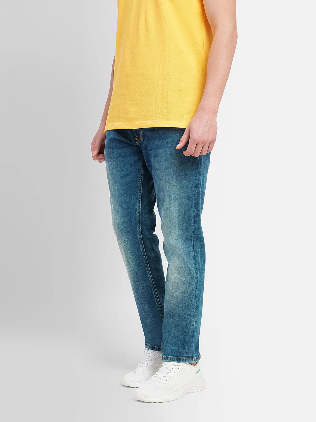 Blue Low Rise Washed Tim Anti Fit Jeans - Image 3