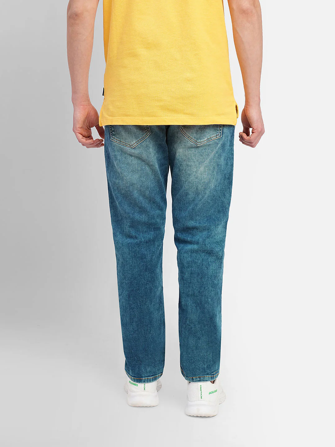 Blue Low Rise Washed Tim Anti Fit Jeans - Image 4
