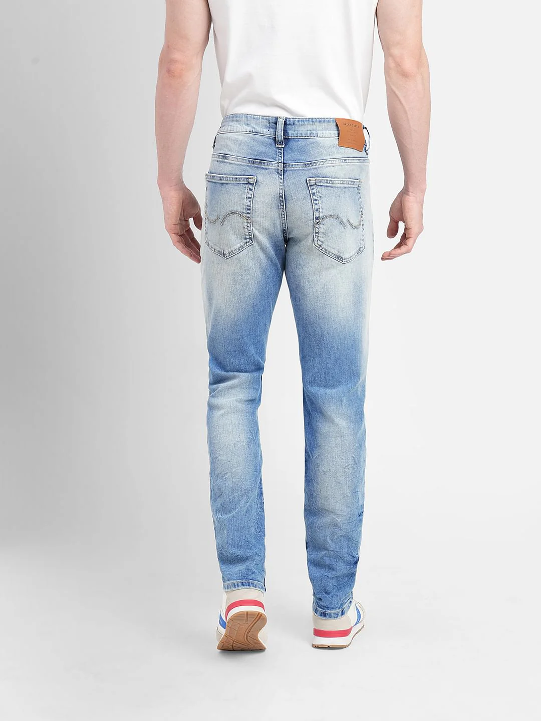 Light Blue Low Rise Distressed Slim Fit Jeans - Image 4